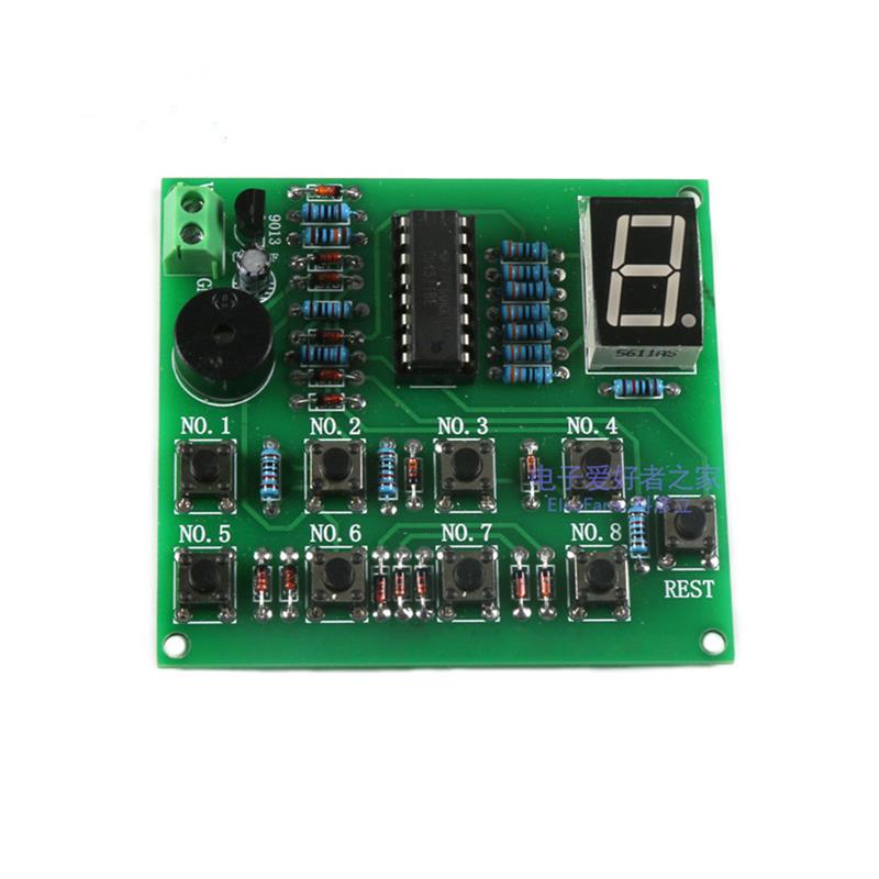 (散件)8路八路抢答器套件CD4511多路PCB板电工技能电子爱好者之家