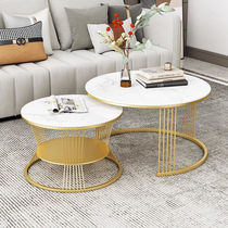 Tea table Living room Home Jane approximately round small table marble modern net red small family type tea table Table black 70 whole