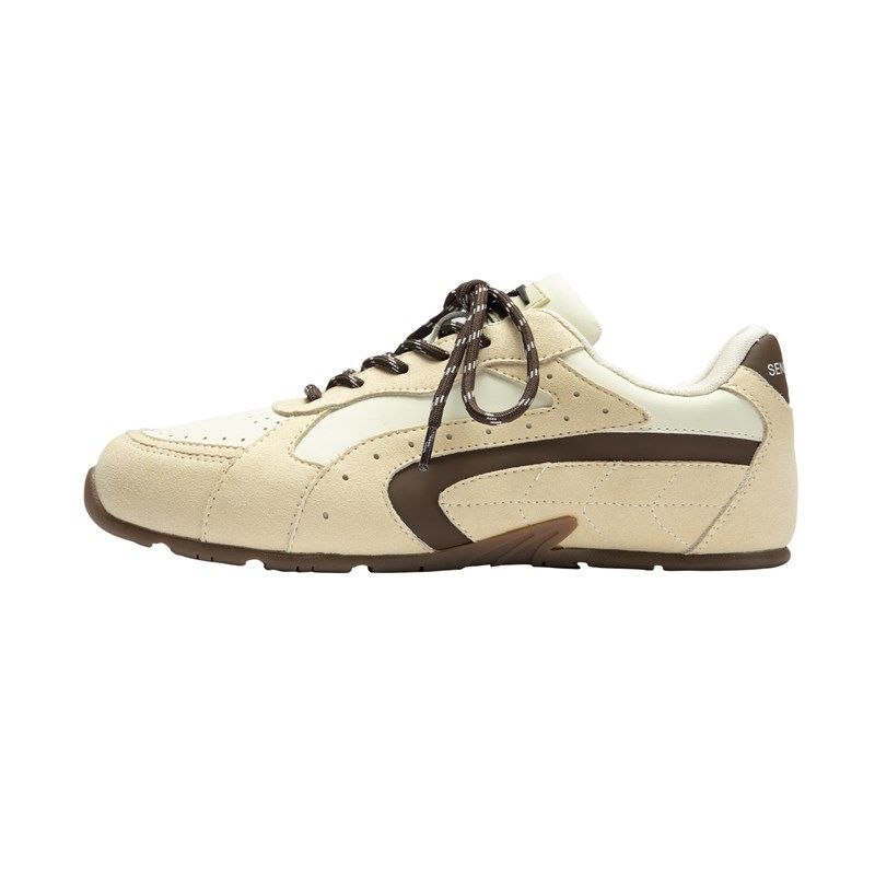 森果果 薄底系列/米黄色德训鞋女款2025春季新款复古平底休闲鞋子,淘宝优惠券,粉丝福利购,淘宝优惠卷