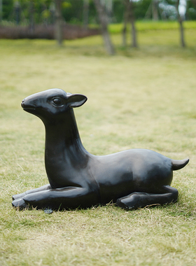 室外摆件大型草坪景区玻璃钢雕塑模型仿铜山羊园林摆设景观装饰品