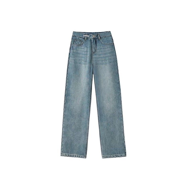 梨形身材窄版直筒牛仔裤女秋冬新款胖妹妹mm高腰宽松显瘦阔腿长裤,淘宝优惠券,粉丝福利购,淘宝优惠卷