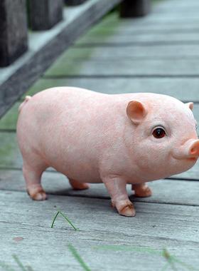 猪招简约现代摆件可爱小猪猪客厅财猪摆件黑色黑猪装饰生肖放酒柜