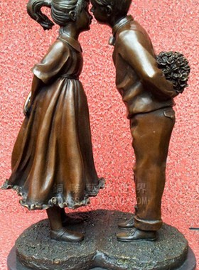 两小无猜 结婚礼物 创意家居装饰品摆件铜U雕塑像铜工艺品