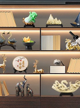 新中式树脂轻f奢创意乔迁日常送礼茶室办公室书房客厅酒柜装饰摆