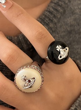 秋冬新款美拉德开口戒指女小众设计高级感时尚个性星球食指指环女