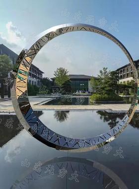 属户外园林水景不锈小品雕塑 抽象景落观金镂空wyt728-0大型钢地