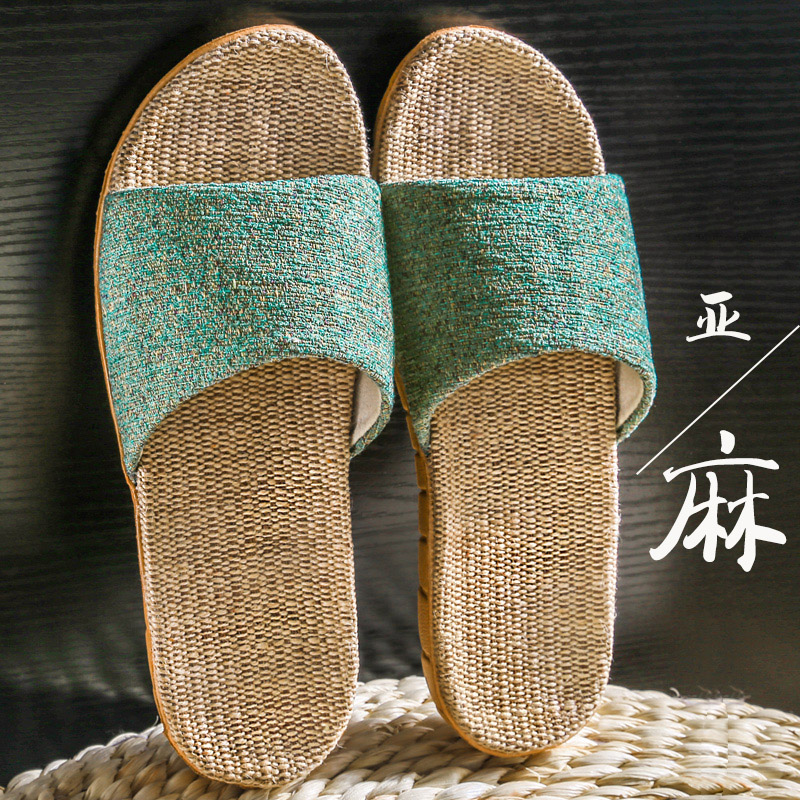 夏季居家亚麻拖鞋女款布艺新款室内家居防滑防臭家用凉拖鞋男软底