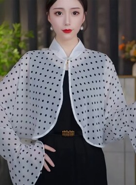 春夏新款夏季新中式披肩骑车出游遮阳外套遮肉显瘦百搭时尚开衫女