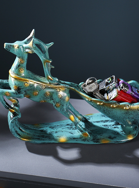 北欧式招财鹿酒柜摆件红酒架创y意餐厅桌面装饰品玄关钥匙收纳摆