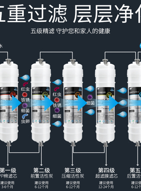 净水器家用直饮自来水过滤器母婴厨房净水机五级超滤净化前置台式