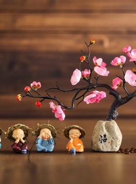 禅意和尚摆件中式古典客厅家x居装饰工艺品书房玄关办公室装饰摆