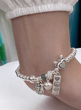 新中式多吊坠e爱心手链女轻奢小众简约气质时尚精致高级感竹节手