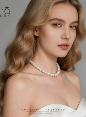优娜柏丽仿珍珠素圈贝珠项链赫本风颈链短链轻奢高级感锁骨链女