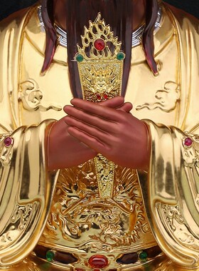 龙五爷铜像供奉家用广济龙王菩萨佛像J摆件全铜贴金工艺品宝善缘