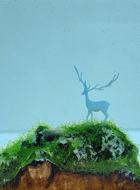 透明树脂滴胶摆件成品草地麋鹿家居装饰情侣夜灯小众设计生日礼物