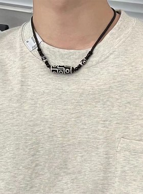 九眼天珠吊坠项链男生男款2023新款爆款饰品生日礼物送男友