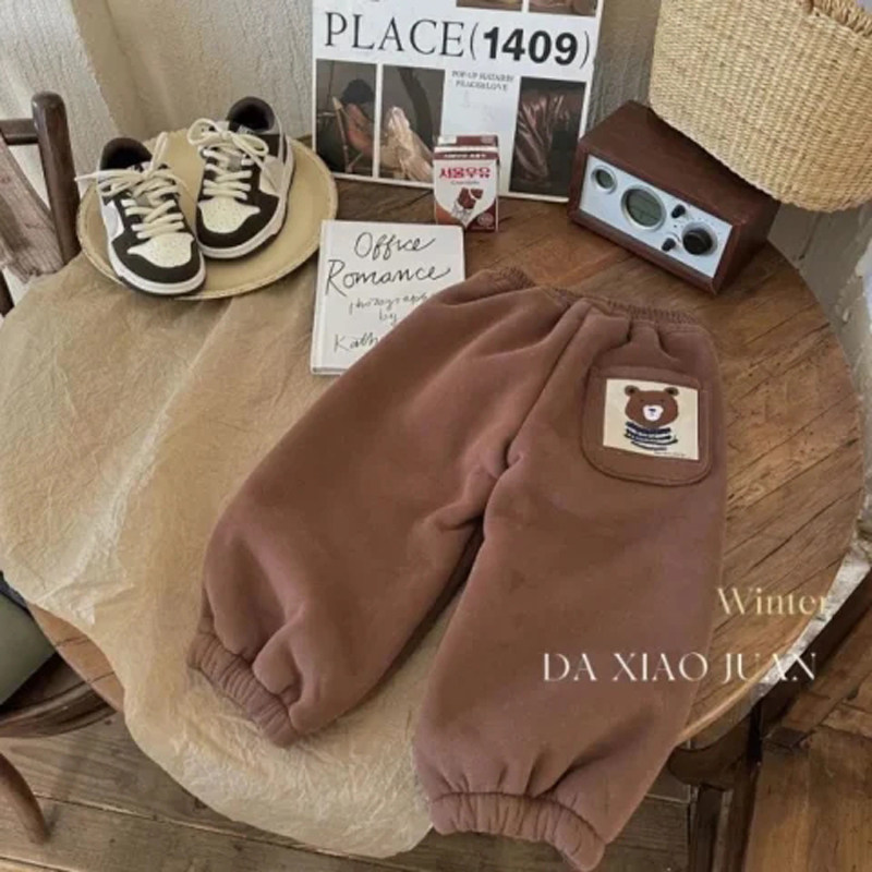 儿童加绒加厚裤子冬季休闲男女童宝宝一体绒保暖卫裤卡通束脚长裤,淘宝优惠券,粉丝福利购,淘宝优惠卷