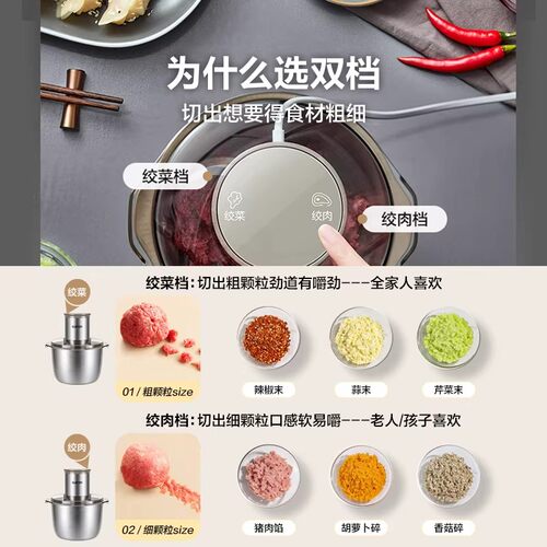 苏泊尔绞肉机家用新款小型全自动多功能不锈钢电动料理机官方正品 - 图2