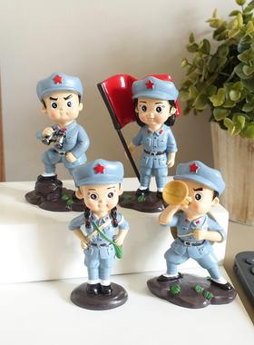 红军战士汽车内饰八路军汽车中控台装饰用品男女礼品