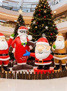 玻璃钢圣诞老人雕塑摆件