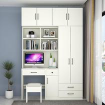 Conjoined desk with wardrobe integrated childrens room computer desk bookcase combination small family type home bedroom writing desk