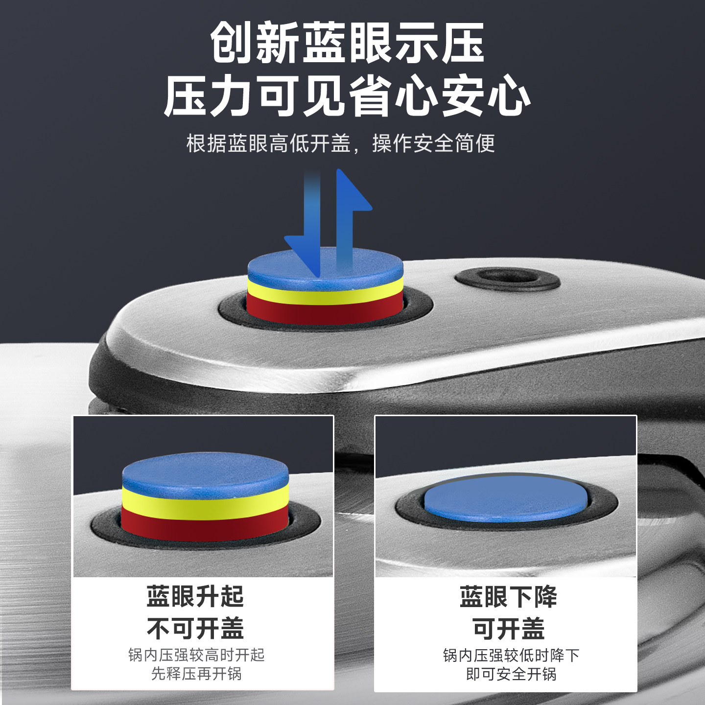 爱仕达官方旗舰店智芯高压锅电磁炉通用家用304不锈钢压力锅防爆