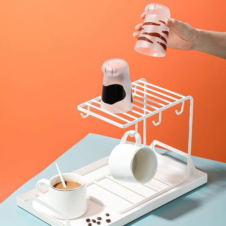 爆款杯架水杯置物架杯子收纳沥水茶杯分隔架茶具收纳架咖啡杯吧台,淘宝优惠券,粉丝福利购,淘宝优惠卷