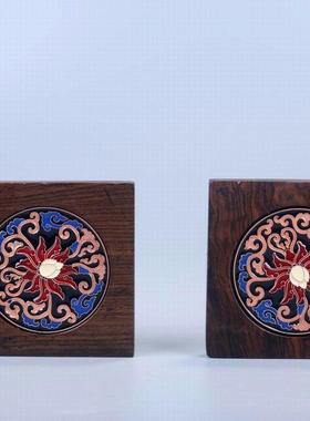 黑檀实木茶垫杯垫圆形电木日式禅意茶杯垫茶道功夫茶杯托隔热茶托