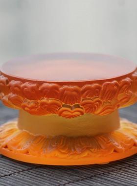 古法琉璃发光莲花底座加高圆形供佛座室内摆放佛像供台送礼手工艺