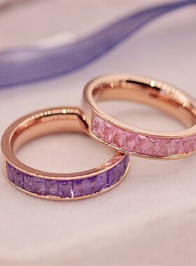 日韩版潮人新款彩色黑白冰晶石食指戒指尾戒情侣戒饰品女首饰礼物