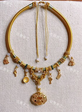 手工宝宝多挂项圈38cm项链新中式配饰百搭满月周岁礼个性生日饰品