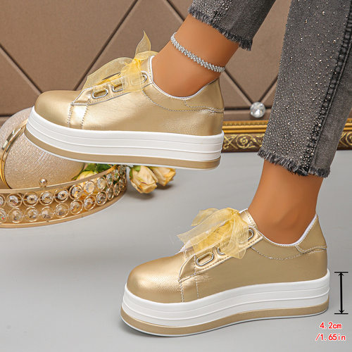 2026 shoes women大码休闲单鞋女欧美新款圆头厚底休闲粘胶鞋外贸 - 图2