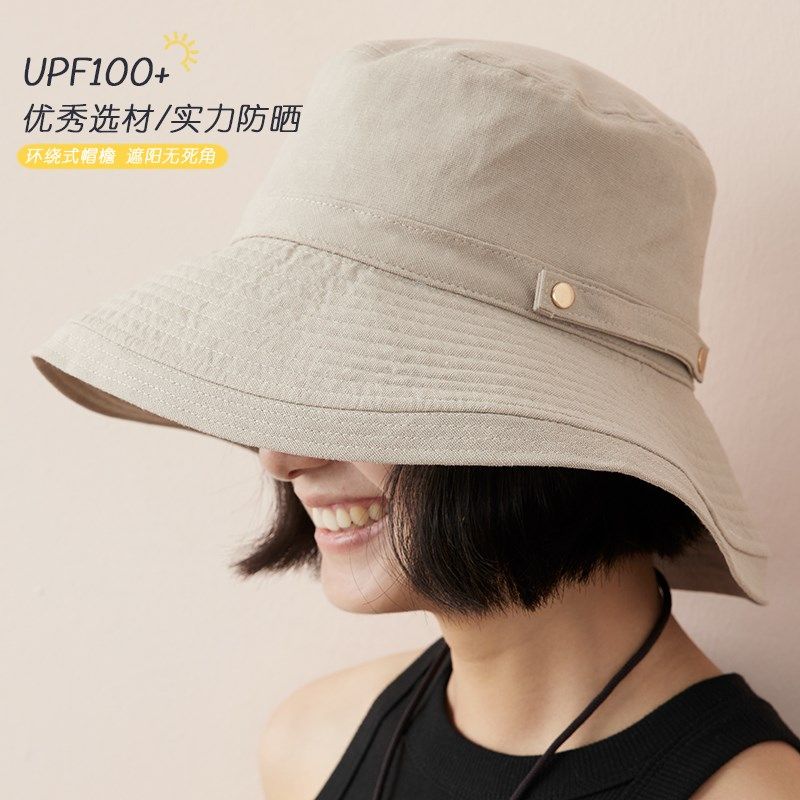 酷帅工装帽!棉麻大檐渔夫帽防晒遮阳帽太阳帽夏季2024新款女帽子,淘宝优惠券,粉丝福利购,淘宝优惠卷