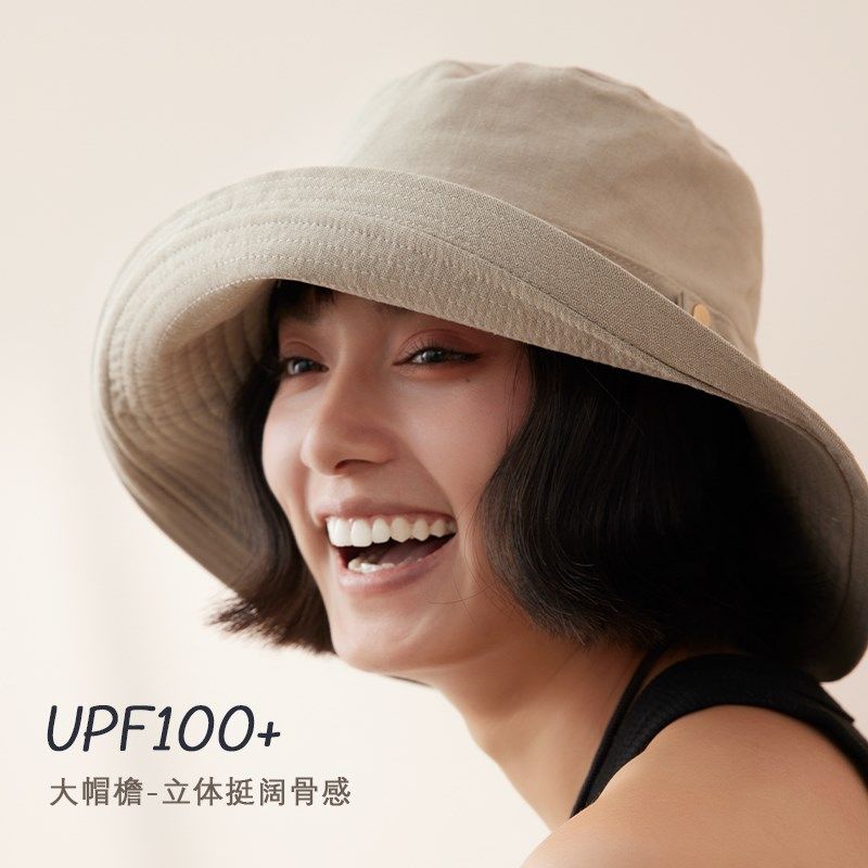 酷帅工装帽!棉麻大檐渔夫帽防晒遮阳帽太阳帽夏季2024新款女帽子,淘宝优惠券,粉丝福利购,淘宝优惠卷