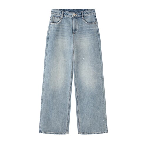 ariosee艾诺丝槿官方旗舰店2026春夏新款亮片直筒牛仔裤BR321115 - 图3