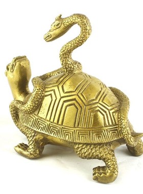吉祥纯铜开运金生龟蛇纳福玄武神兽龙龟饰品招财镇宅吉祥风水摆件
