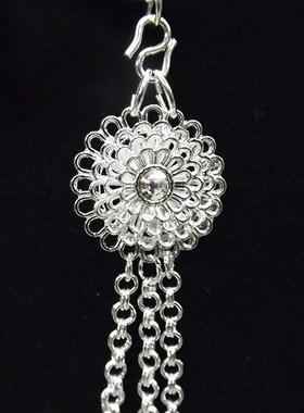 新款西南少数民族项圈苗银长款流苏吊坠项链旅游纪念摄影服装配