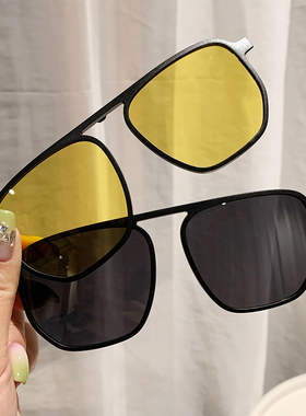 一镜三用磁吸眼镜男款q近视配度数全框偏光开车防强光墨镜日夜两