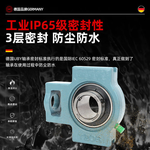 进口外球面轴承滑道带座UCT203 204 205 206 207 208 209 210 211 - 图2