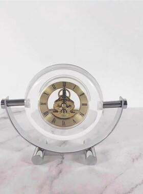现代简约水晶机械座钟桌s面摆件客厅酒柜卧室玄关电视柜家居装饰