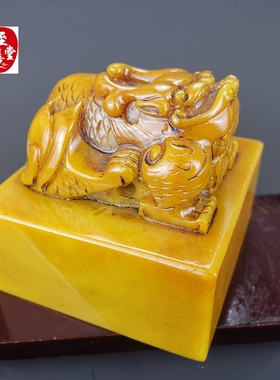 玉石原石寿山石雕老田黄石旺财貔C貅印章乾隆传国玉玺办公室摆件