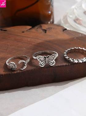 Vintage Butterfly 3 Piece Set Open Joint Rings 复古蝴蝶戒指