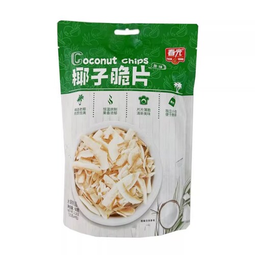 海南特产 春光椰子脆片60gx3袋 原味榴莲芒果海盐 内含独立4小袋 - 图3
