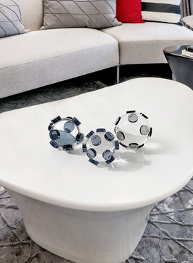 现代简约轻奢水晶圆球摆件 创意C客厅茶几桌面样板房家居软装饰品