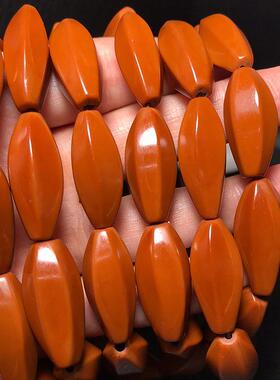 爆款橄榄核柳叶铁核六棱转运珠50颗六棱细长铁核长串量大从优