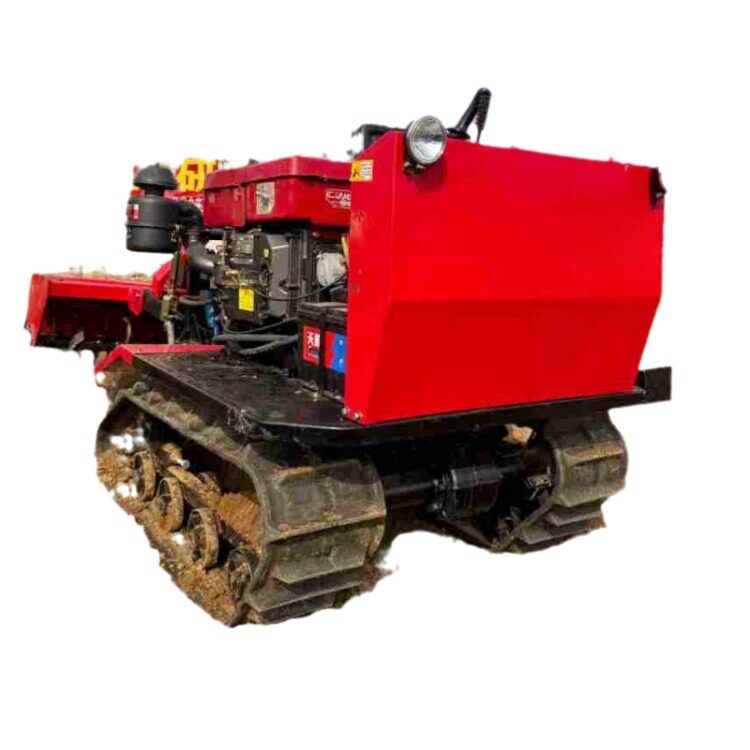 Multifunctional orchard soil loosening rotary tiller, ride-on fruit tree fertilization trenching machine, flood and drought dual-purpose crawler micro-tiller