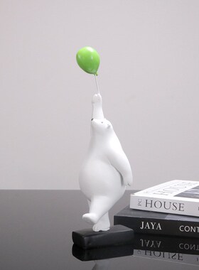 创意气球熊儿童房摆件家居客厅卧室小北S极熊可爱装饰品