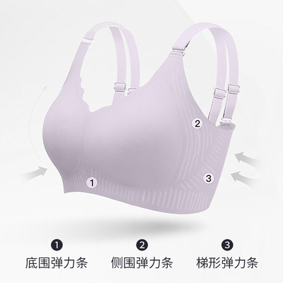 GEM【轻薄透气】大胸果冻条防垂无痕文胸聚拢收副乳美背内衣Bra