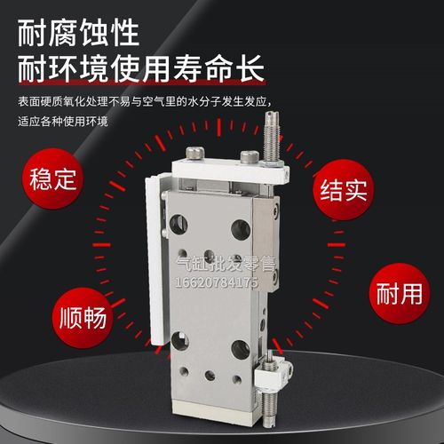 滑台气缸MGAPS6/MGAS6X5X10X15X20X25X30-R-NL-SSR-SS2 MGALS - 图1