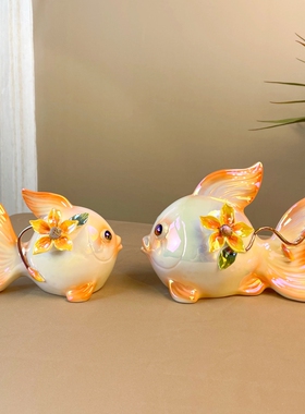 陶瓷珐琅彩花瓶轻奢高级感客厅玄关电视桌L面插花高档大气新房摆